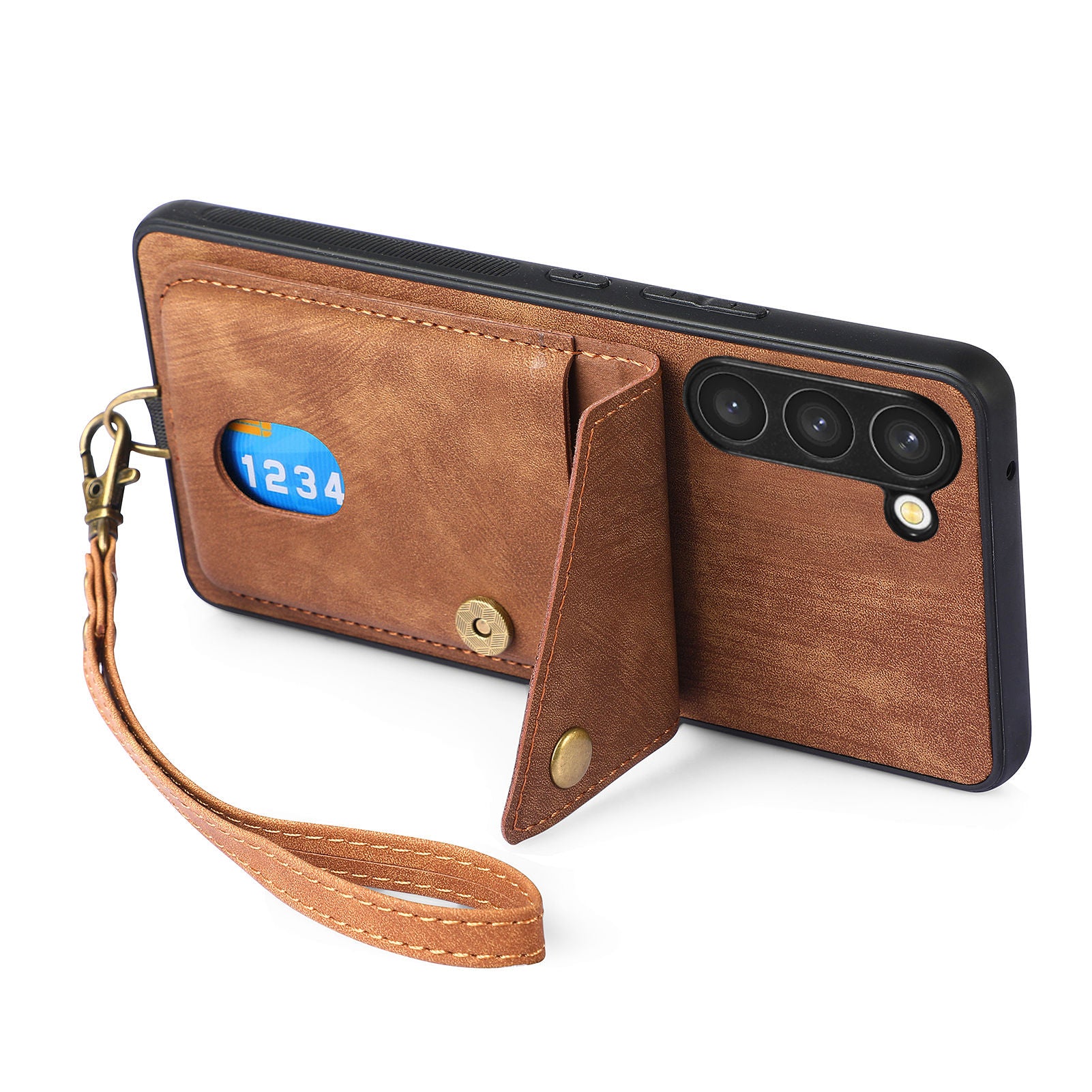 Leather Coated PC TPU Case for Samsung Galaxy S23 Card Holder Kickstand Phone Cover Leather Coated PC TPU Case for Samsung Galaxy S23 Card Holder Kickstand Phone Cover